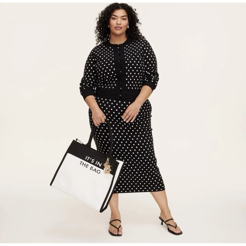 Kate Spade New York x Target Color Block Knit Tote “Its in the Bag” Black/White - Picture 6 of 8